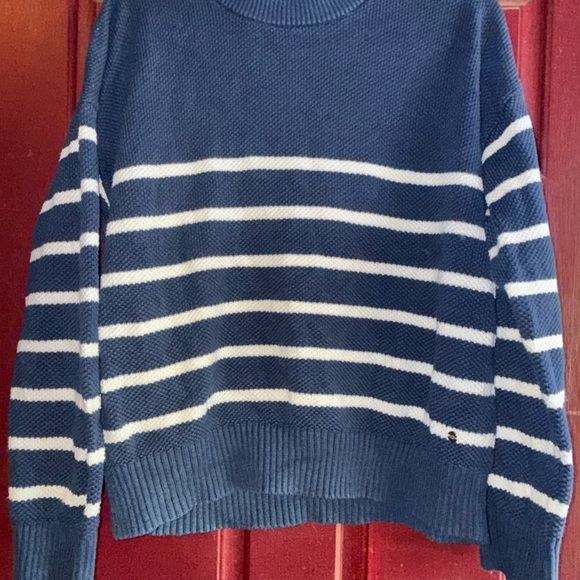 Southern Tide Navy and Cream Striped Sweater - Picture 2 of 11